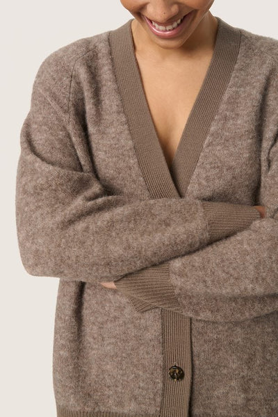 Soaked In Luxury Jessie Cardigan - Morel Melange