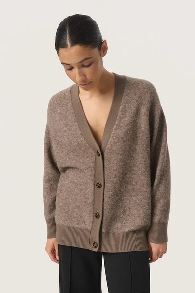 Soaked In Luxury Jessie Cardigan - Morel Melange