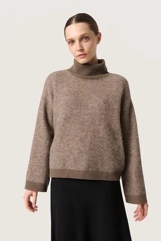 Soaked In Luxury Jessie Pullover - Morel Melange