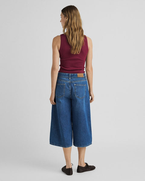 MSCH Kine Lis Culotte Jeans - Mid Wash Blue