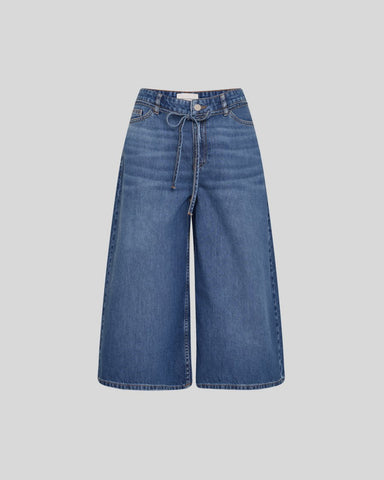 MSCH Kine Lis Culotte Jeans - Mid Wash Blue