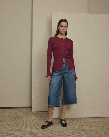MSCH Kine Lis Culotte Jeans - Mid Wash Blue