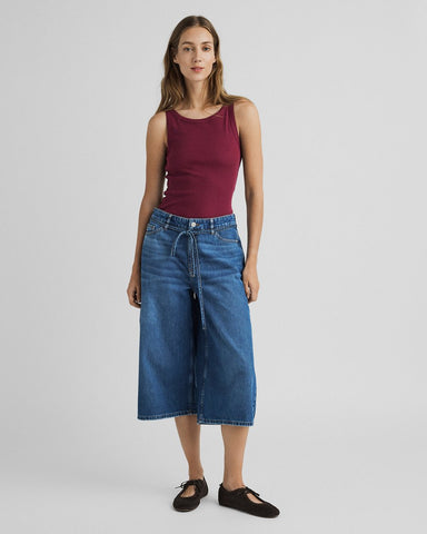 MSCH Kine Lis Culotte Jeans - Mid Wash Blue