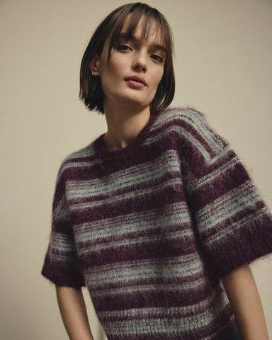 MSCH Copenhagen MSCHLycie 2/4 Pullover - Purple / Grey