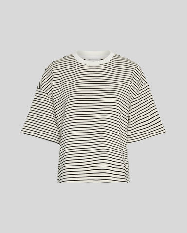 MSCH Copenhagen Nilda Ima Q SS Sweatshirt - Oatmeal / Black