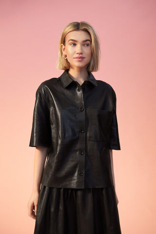 Saint Tropez Havivasz Leather Shirt - Mulch