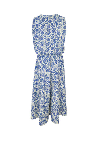 Black Colour BCFlora Floral Summer Dress - Blue