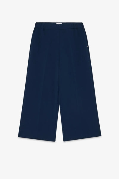 Ottod'Ame Wide Cropped Trousers - Navy