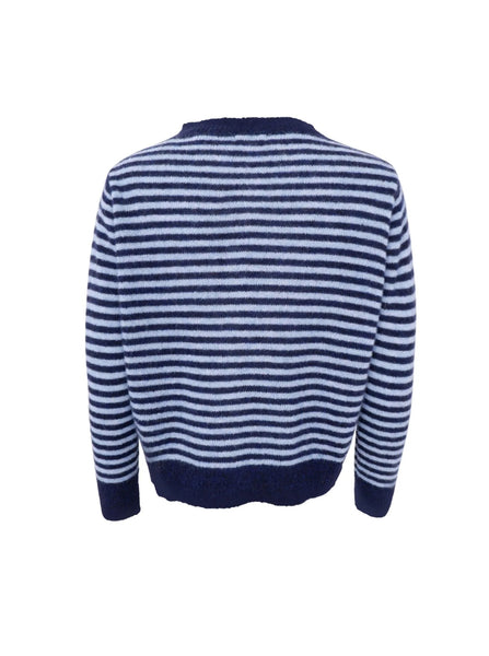 Black Colour BCDell Striped Knit Cardigan - Navy