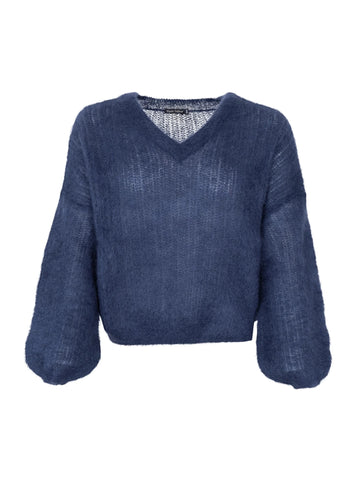 Black Colour BCBJOERK Rib Jumper - Navy