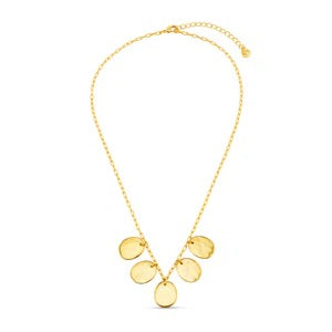 Orelia Jewellery Polished Molten Layered Coin Necklace - Gold