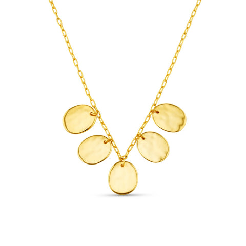 Orelia Jewellery Polished Molten Layered Coin Necklace - Gold