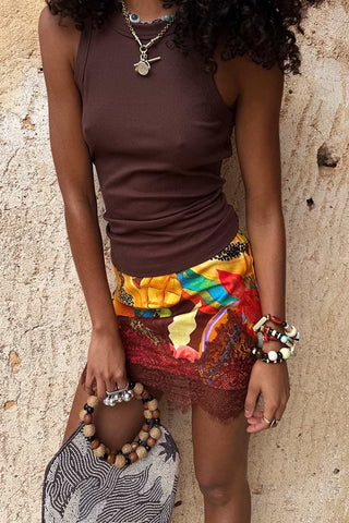 Never Fully Dressed Ribbed Tnk Top - Chocolate
