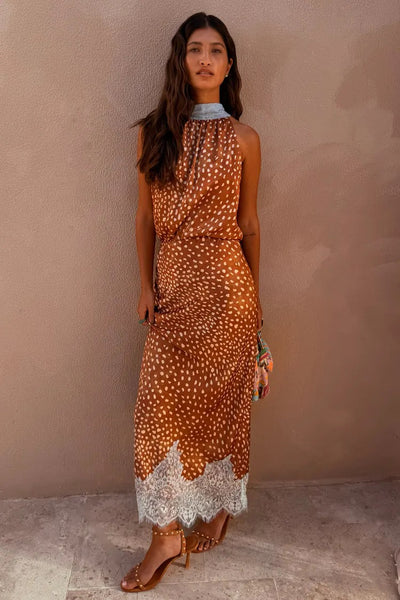 Never Fully Dressed Fawn Print Maeva Skirt - Fawn