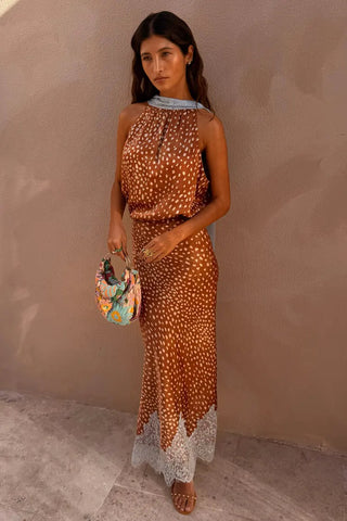 Never Fully Dressed Fawn Print Maeva Skirt - Fawn