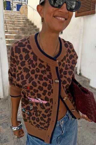 Never Fully Dressed Leopard Cheryl Cardigan - Leopard