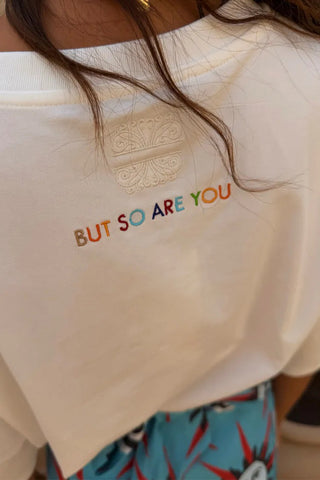 Never Fully Dressed Life Is Tough Embroidered T-Shirt - White