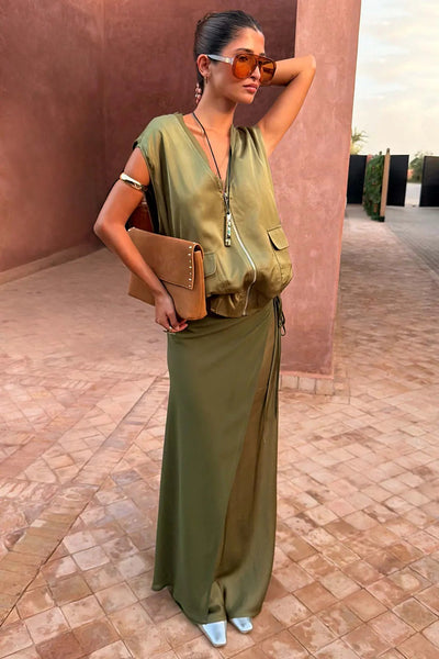 Never Fully Dressed Wrap Jojo Midi Skirt - Oilve