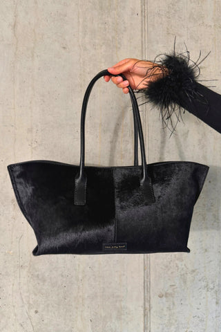 Never Fully Dressed Black Pony Tote Bag