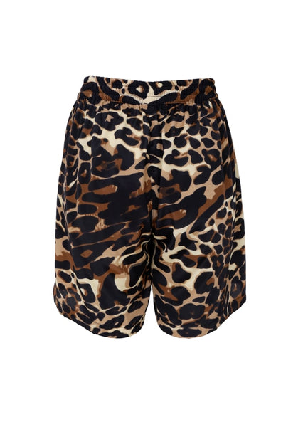 Black Colour Shorts - Leopard