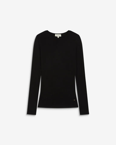 Grace & Mila Alkias Second Skin Long Sleeve Crew Neck Top - Black