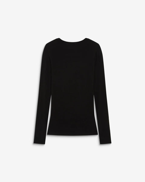 Grace & Mila Alkias Second Skin Long Sleeve Crew Neck Top - Black
