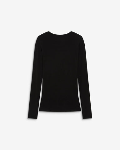 Grace & Mila Alkias Second Skin Long Sleeve Crew Neck Top - Black