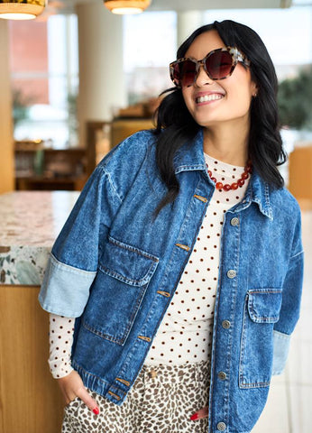 Black Colour BCIzzy Denim Jacket - Mid Blue