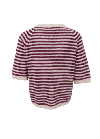 Black Colour BCDell Striped Knit - Plum