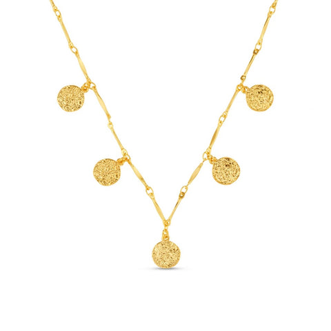 Orelia Molten Coin Multi Drop Necklace