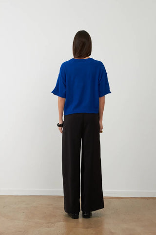 Orfeo Charlie High Waisted Wide Leg Palazzo Trousers - Black