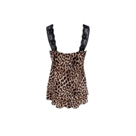 Black Colour Lace Top - Leopard