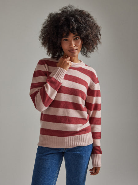 Salts Cashmere Lofty Crew Neck Sweater - Rose / Pale Pink