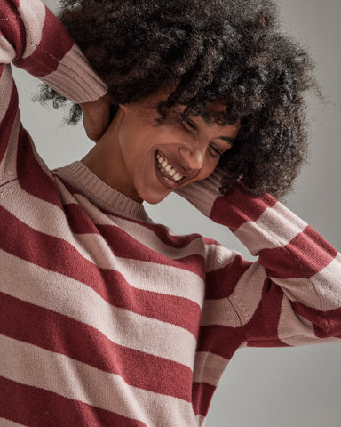 Salts Cashmere Lofty Crew Neck Sweater - Rose / Pale Pink