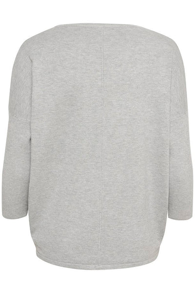 Saint Tropez MilaSZ R-Neck Pullover - Pearl Grey Mel