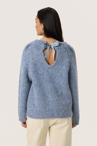 Soaked In Luxury SLPleoni Pullover - Bijou Blue Melange