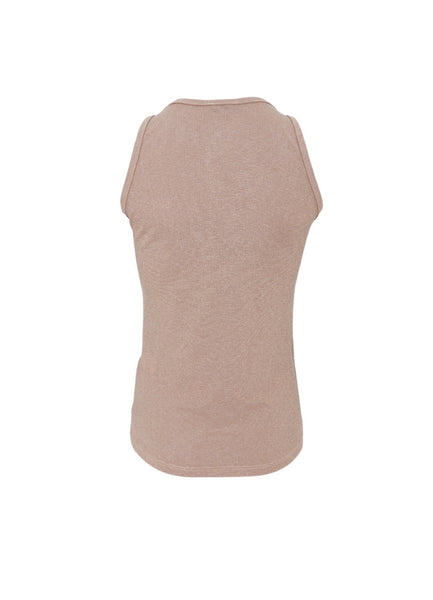 Black Colour BCFaye Lurex Vest - Golden Taupe