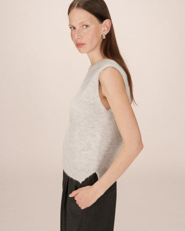 Grace & Mila Say Sleeveless Wool 7 Alpaca Tank - Grey