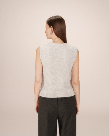 Grace & Mila Say Sleeveless Wool 7 Alpaca Tank - Grey