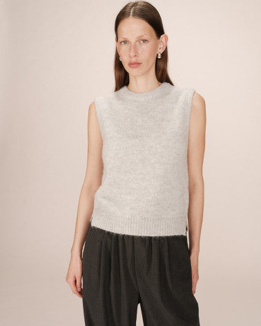 Grace & Mila Say Sleeveless Wool 7 Alpaca Tank - Grey
