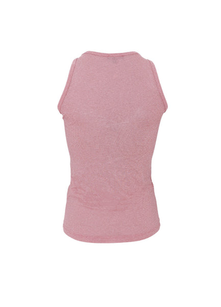 Black Colour BCFaye Lurex Vest - Pale Rose