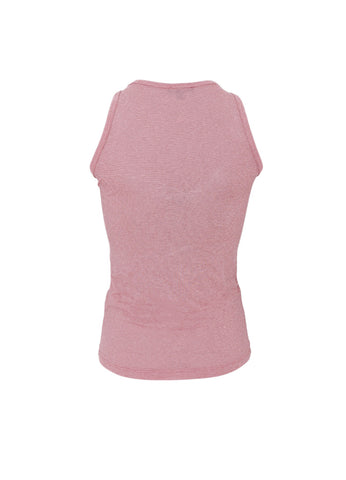 Black Colour BCFaye Lurex Vest - Pale Rose