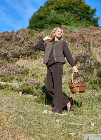 Black Colour BCCora Corduroy Box Trouser - Coffee