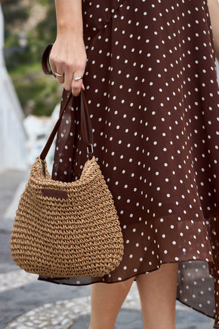 Black Colour BCJodie Jute Bag - Straw