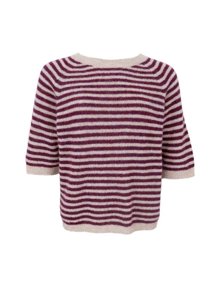 Black Colour BCDell Striped Knit - Plum