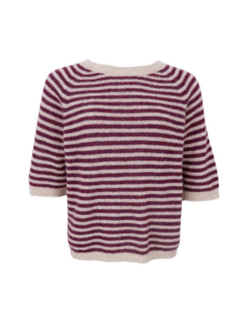 Black Colour BCDell Striped Knit - Plum