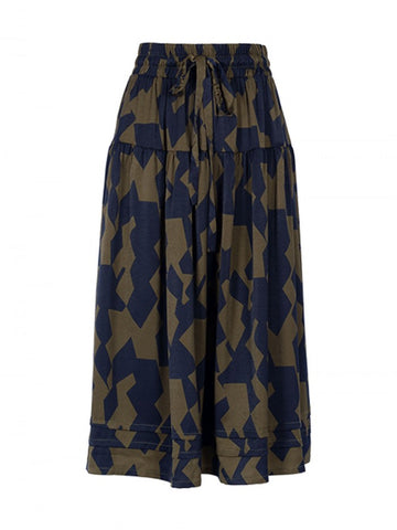 Anonyme Quince Simba Maxi Skirt - Khaki / Navy