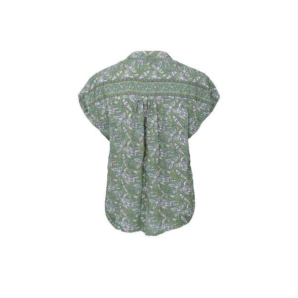 Black Colour BCLuna Andrea Short Sleeved Blouse - Glory Green