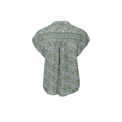Black Colour BCLuna Andrea Short Sleeved Blouse - Glory Green