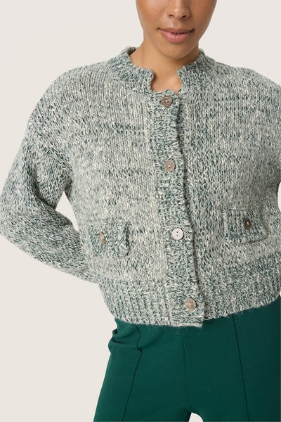 Soaked In Luxury Kamella Cardigan - Rain forest Melange